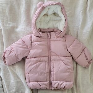 H&M Light Pink Baby Puffer Jacket Size 6 Months